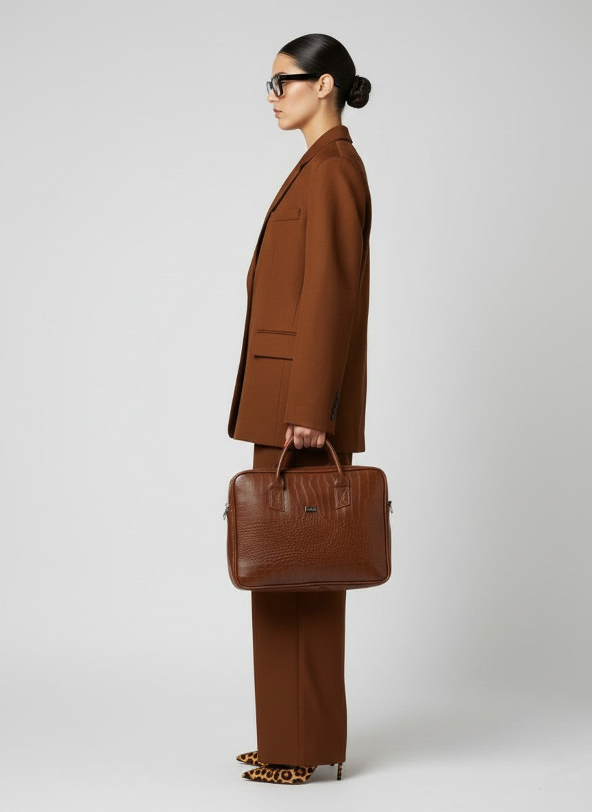 Luxe croc Laptop Bag